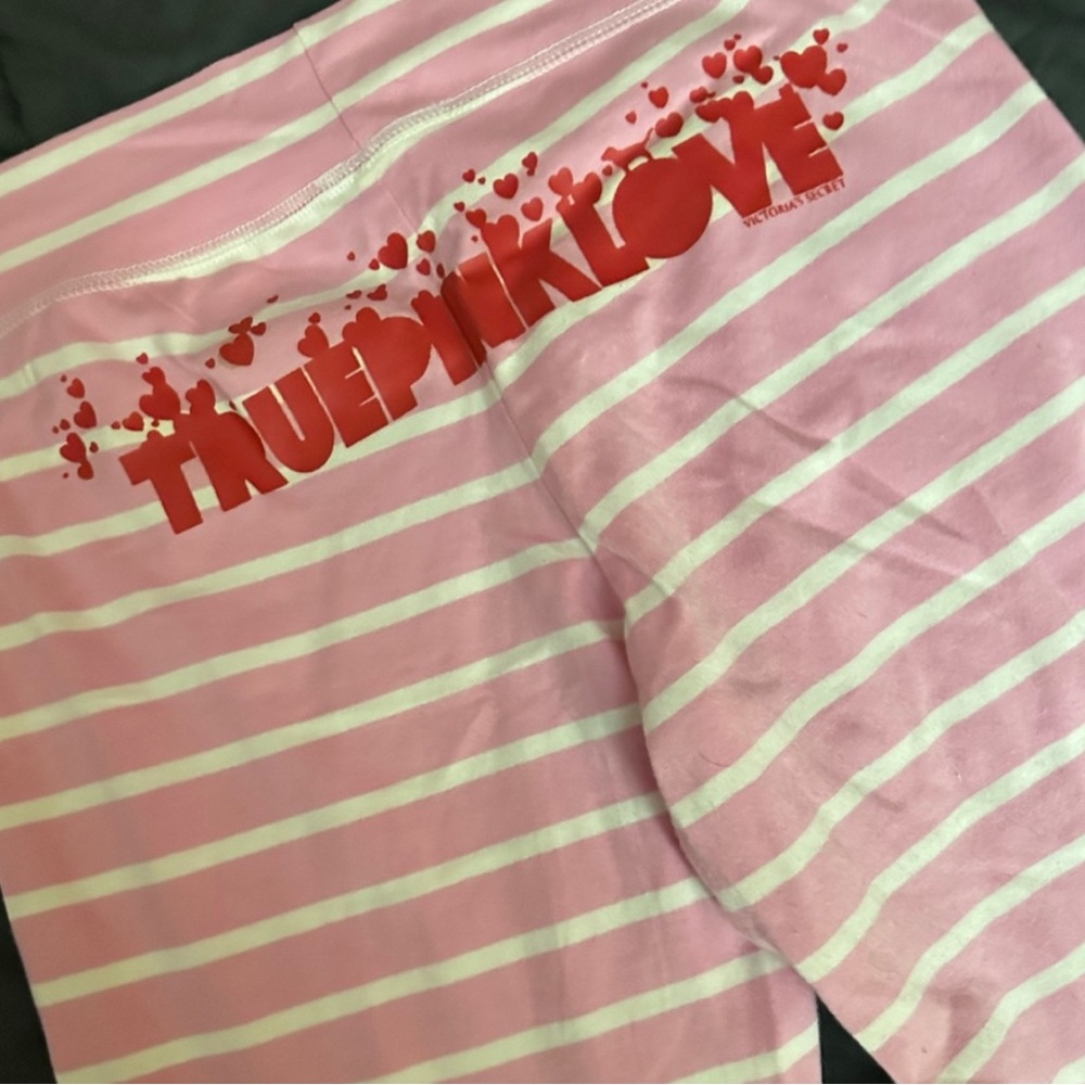 VINTAGE Victoria's Secret Pink and white striped pajama bottoms
